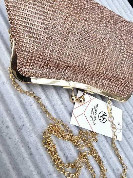 Marco Contti modna damska torebka Kopertówka nowa złota