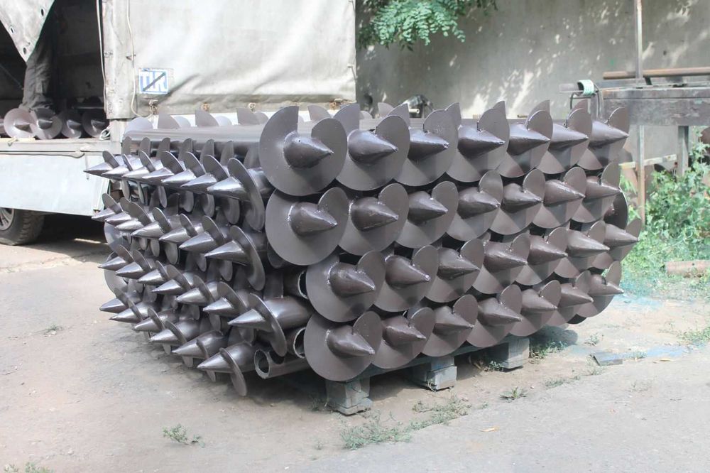 Одновіткова паля, сваи, геошуруп, многовитковая свая, палі