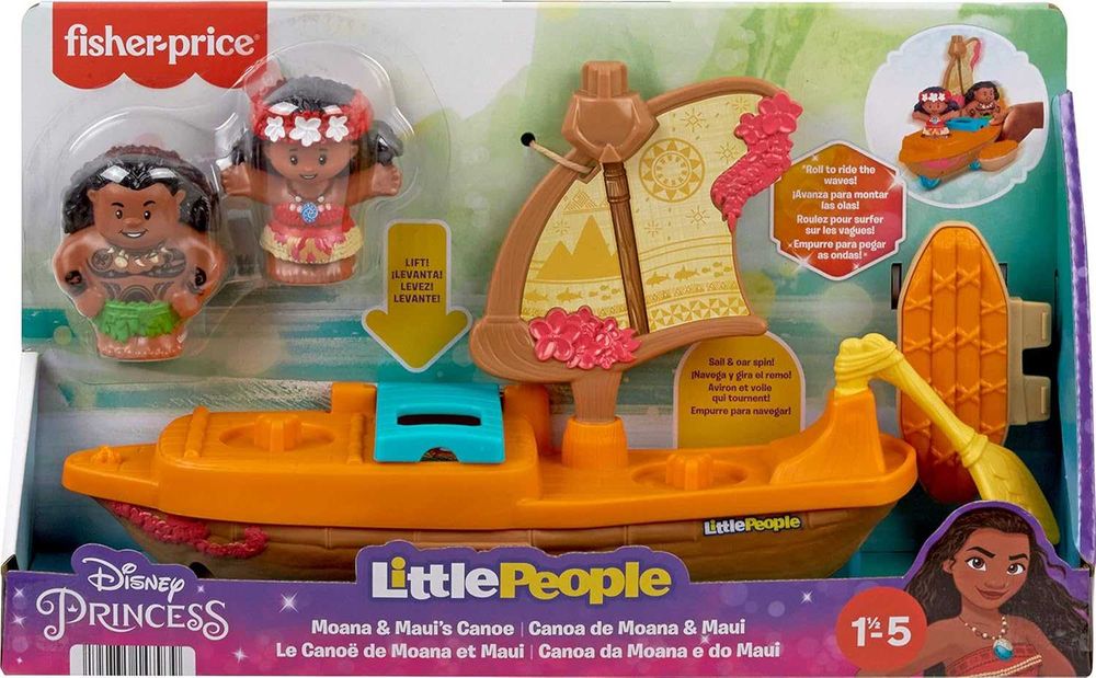 Набір Fisher-Price Little People Ваяна Princess Moana Моана та Мауї в каное фішер-прайс