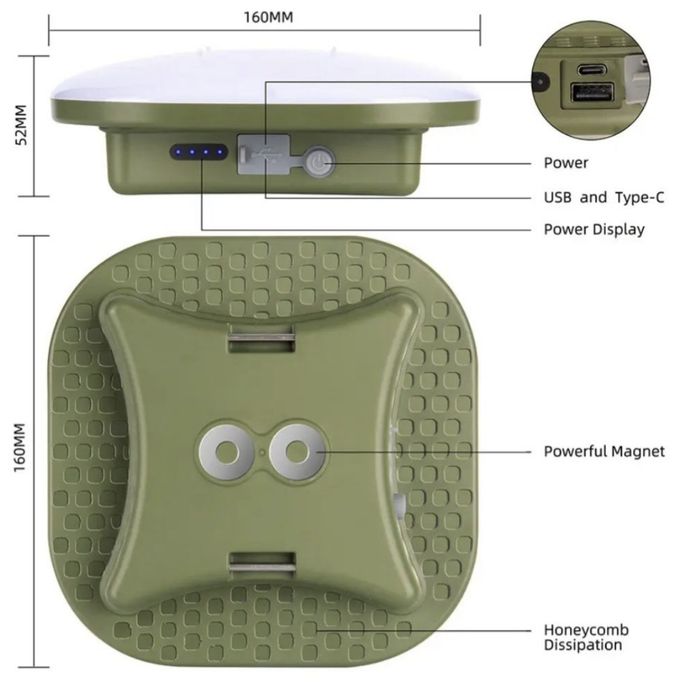 Ліхтар LED FG MOS-ly01 Зелений 80 Вт/15600 Mah/IP65 + Powerb(Оригінал)