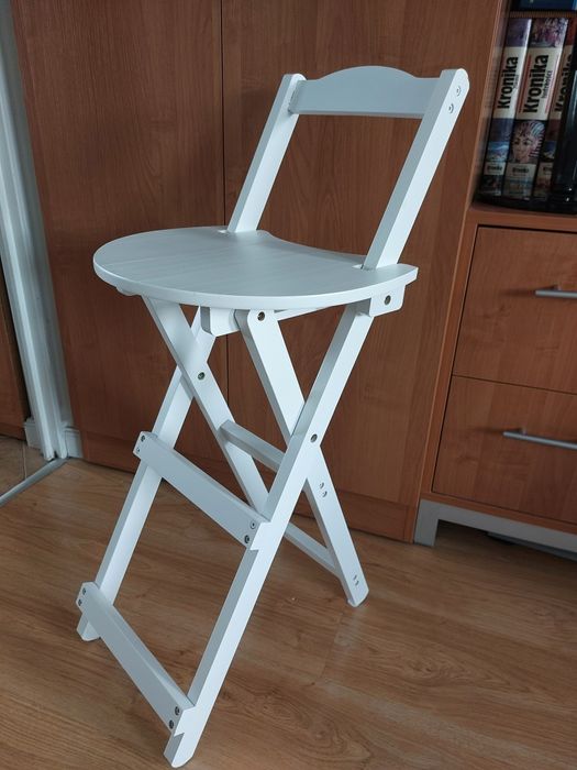 Stołek barowy biały