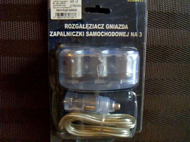 rozgałęziacz rozgałęźnik adapter gniazda zapalniczki samochodowej 3w 1
