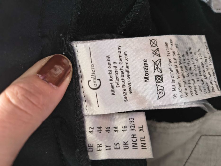 Covaliero zimowe bryczesy jeździeckie ocieplane XL/42