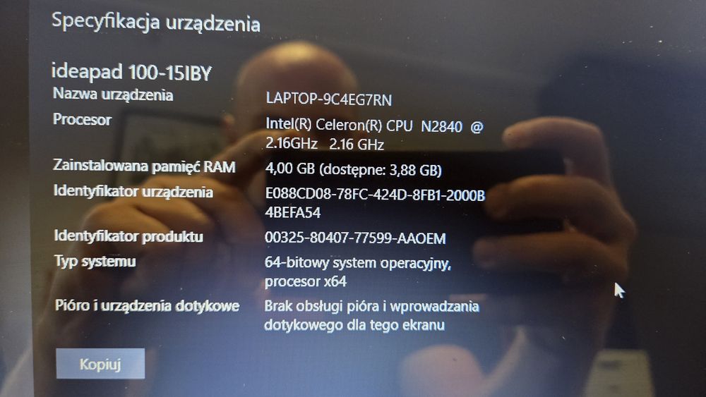 Laptop Lenovo ideapad 100-15IBY Intel Celeron, 4GB RAM, SSD 450 GB