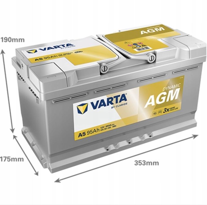 Akumulator VARTA AGM A5 12V 95Ah 850A Start/Stop