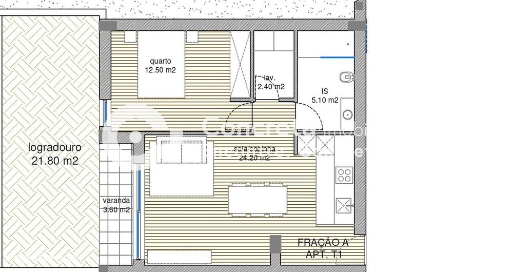 Apartamento T1 novo com logradouro em Manhente, Barcelos