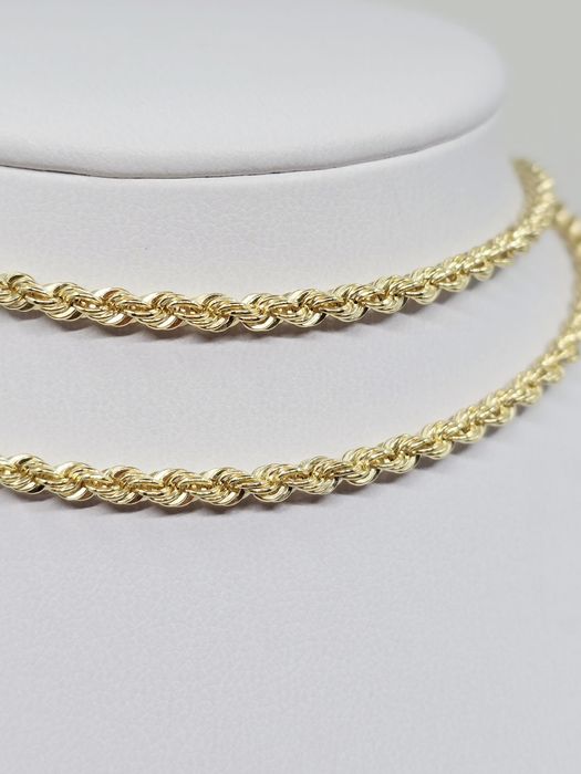 Złoty łańcuszek splot kordel diamentowany próba 585 14k waga 5.87