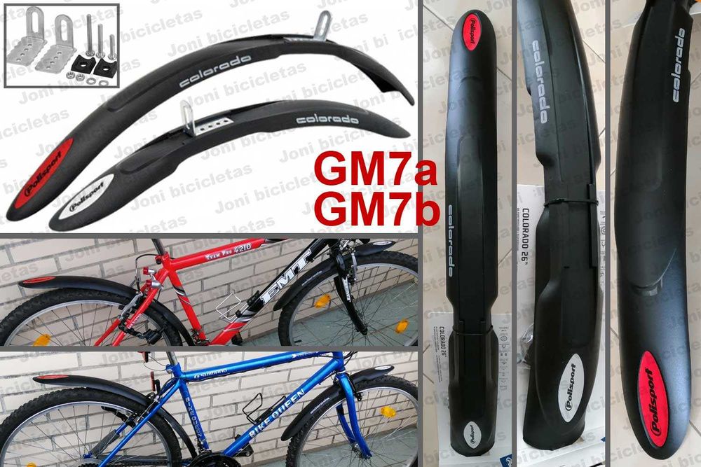 Guarda-lamas de bicicleta, hastes e acessórios