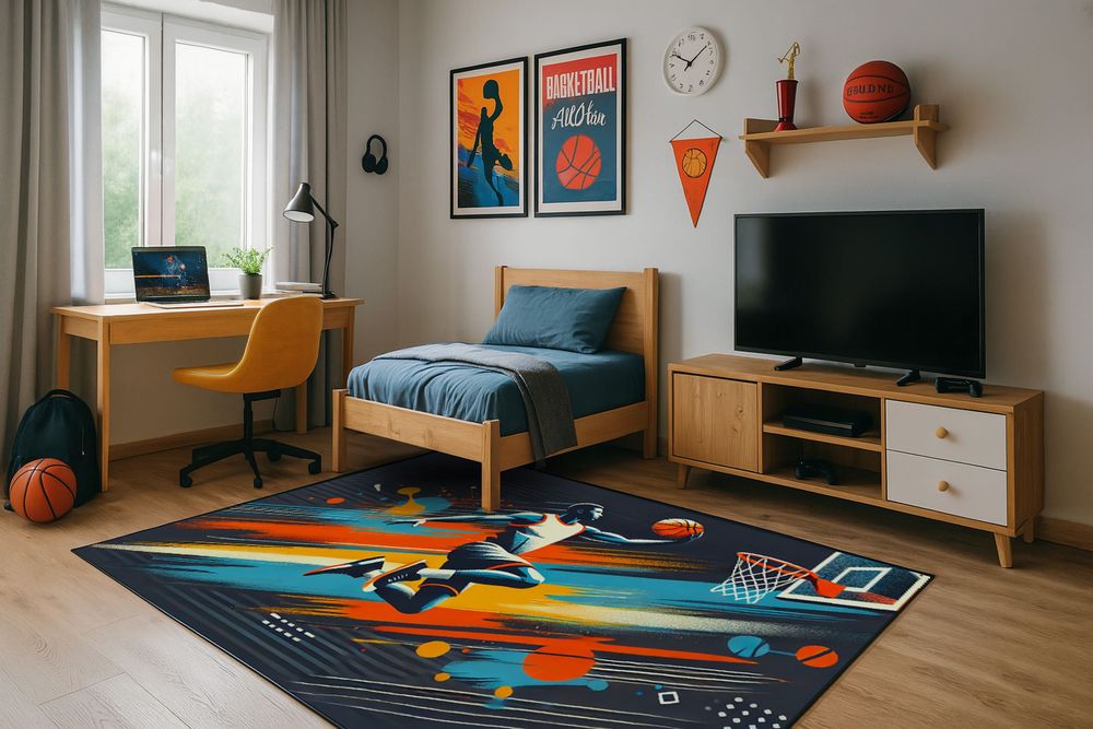Dywan Graficzny Villago Ilustro Koszykarz 170 x 120 cm – Nowoczesny‼️