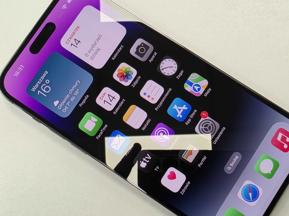 iPhone 14 PRO MAX 128GB/ Deep Purple/ BAT 84%/ Grade A/ + ładowarka/ GW 12 MSC