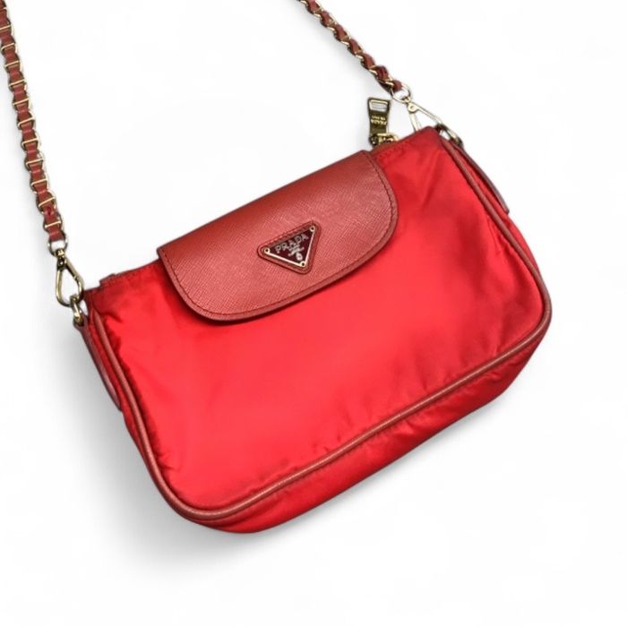 Женская сумка Prada Tessuto nylon saffiano crossbody bag оригинал