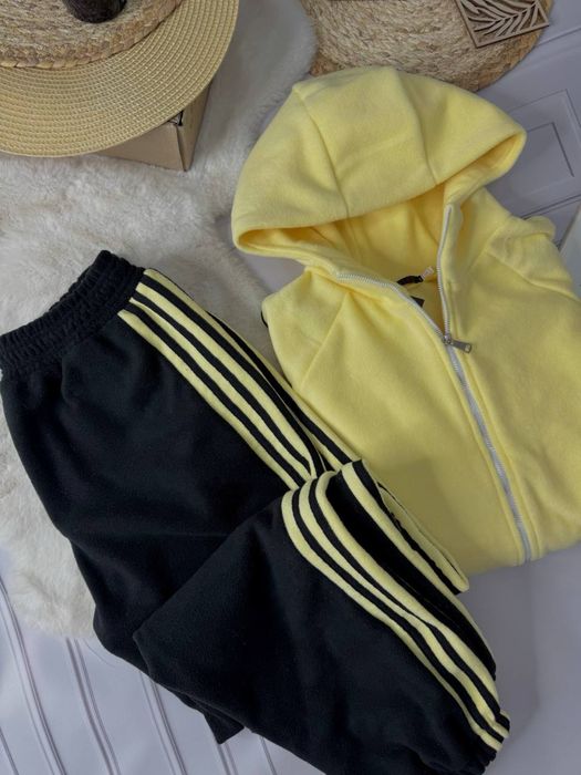 Теплий жіночий костюм Polar фліс з лампасами (худі зіп + штани)