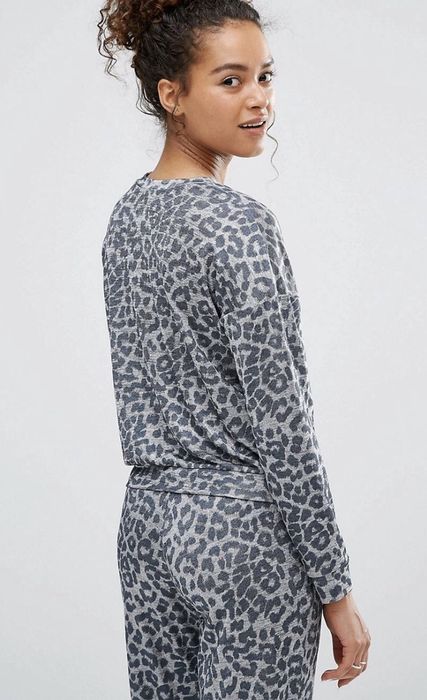Dres New Look Petite leopard panterka S 36 bluza spodnie zestaw