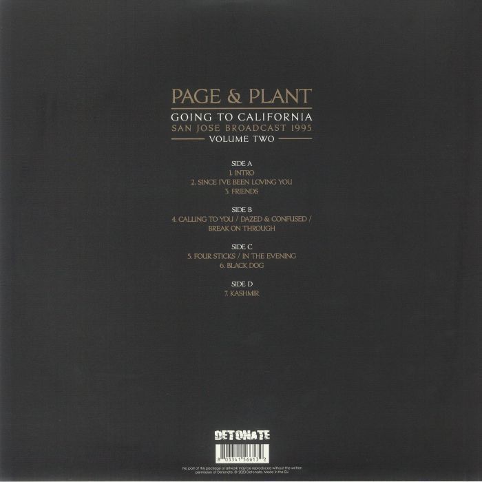 ROBERT PLANT +JIMMY PAGE (Led Zeppelin) San Jose 1995 Vol. 1+2 RED 4LP
