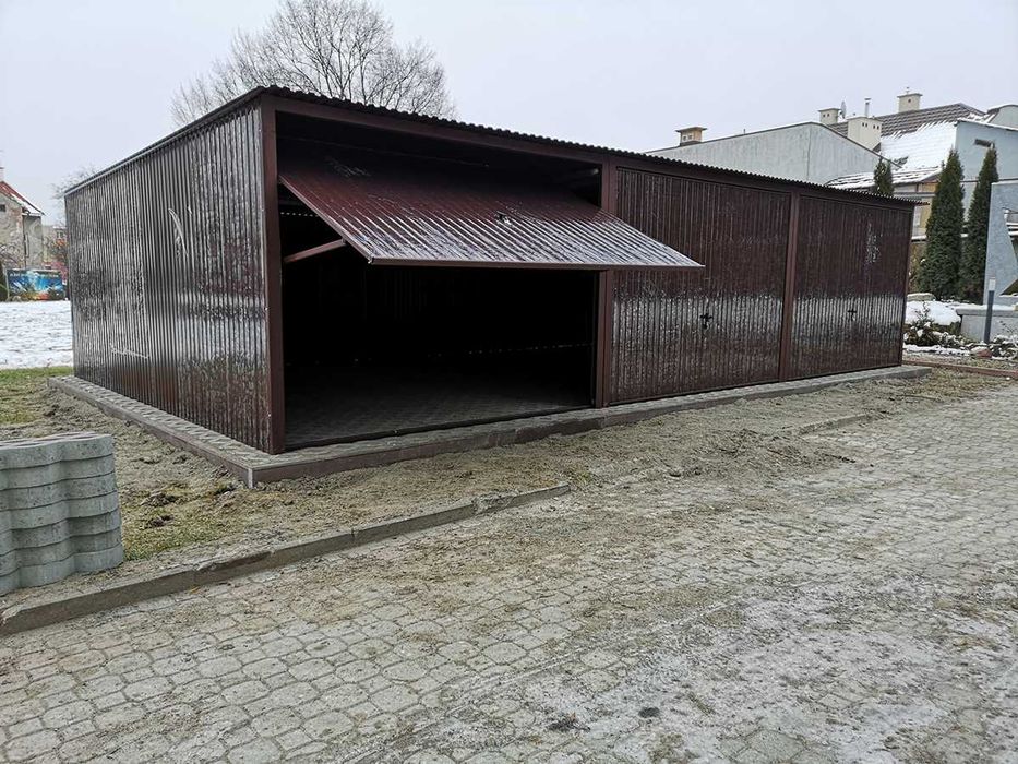 Garaż blaszany 4x5m brama uchylna blaszak ocynkowany TANIO