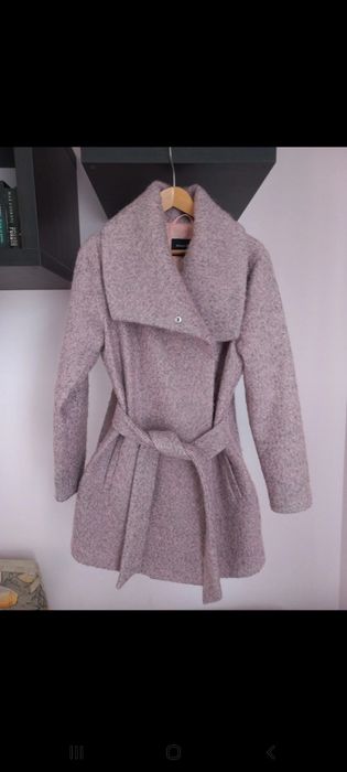 Płaszcz damski z dodatkiem wełny, rozmiar 36