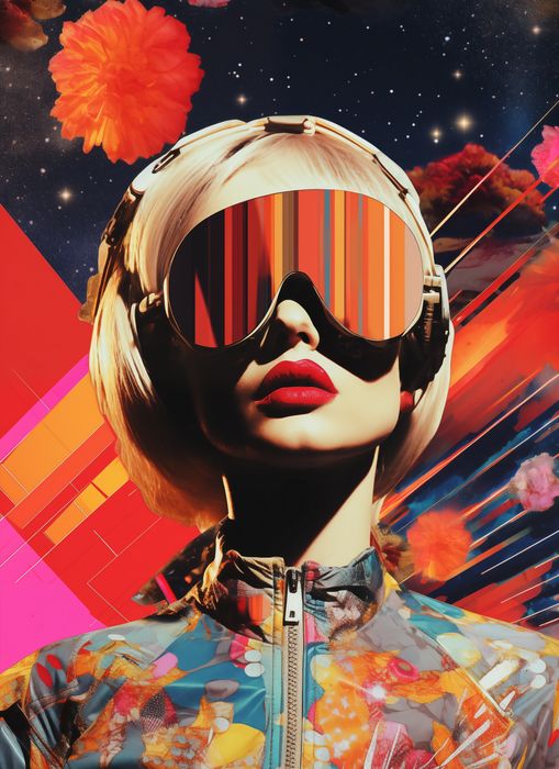 Plakat 40x55cm Retrofuturystyczna Muza