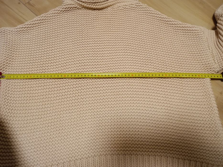 Zara golf sweter 36 nude kultowy Siwiec oversize