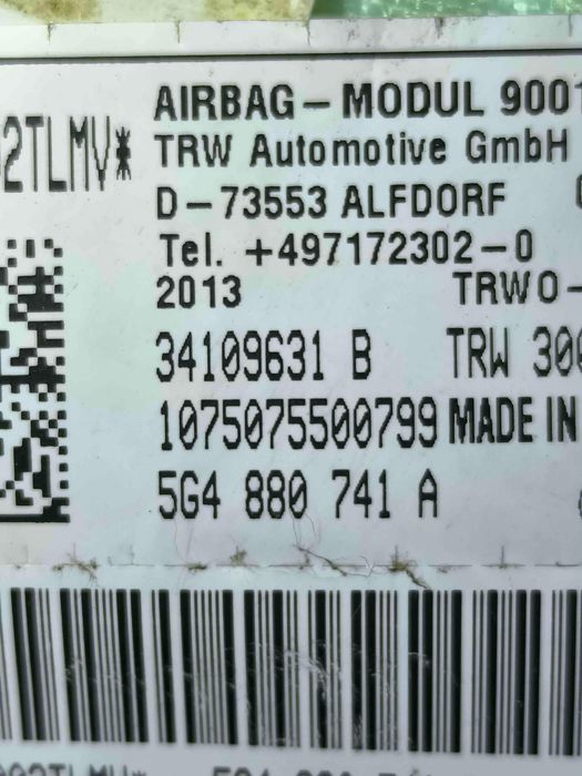 Airbag Cortina Esquerdo VW GOLF VII