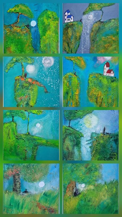 Obraz olejny 24x30 faktura farby RÓŻNE