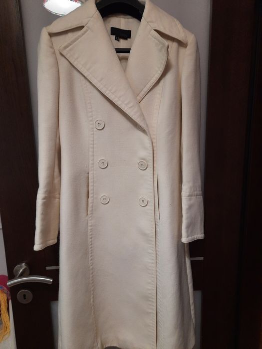 Elegancki płaszcz bialy/beżowy ZARA M