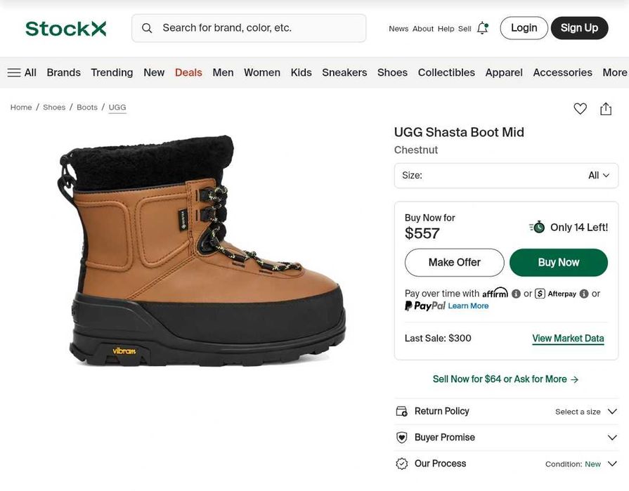 Шкіряні чоботи до -32°С  UGG Gore-Tex. Thinsulate.Vibram. Розмір-42