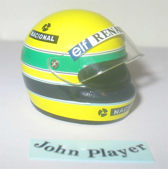 Capacete Ayrton Senna -Temporada 1985 (Lotus) - C/DEFEITO - Escala 1/8