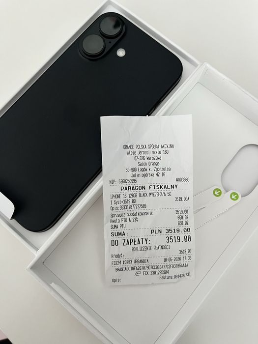 iPhone 16 128 GB na gwarancji