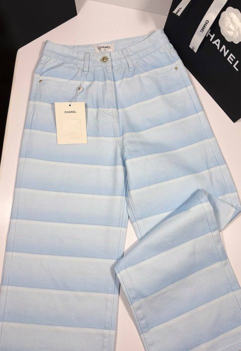 Джинси Chanel у полоску нова колекція 2026 ss26 штани