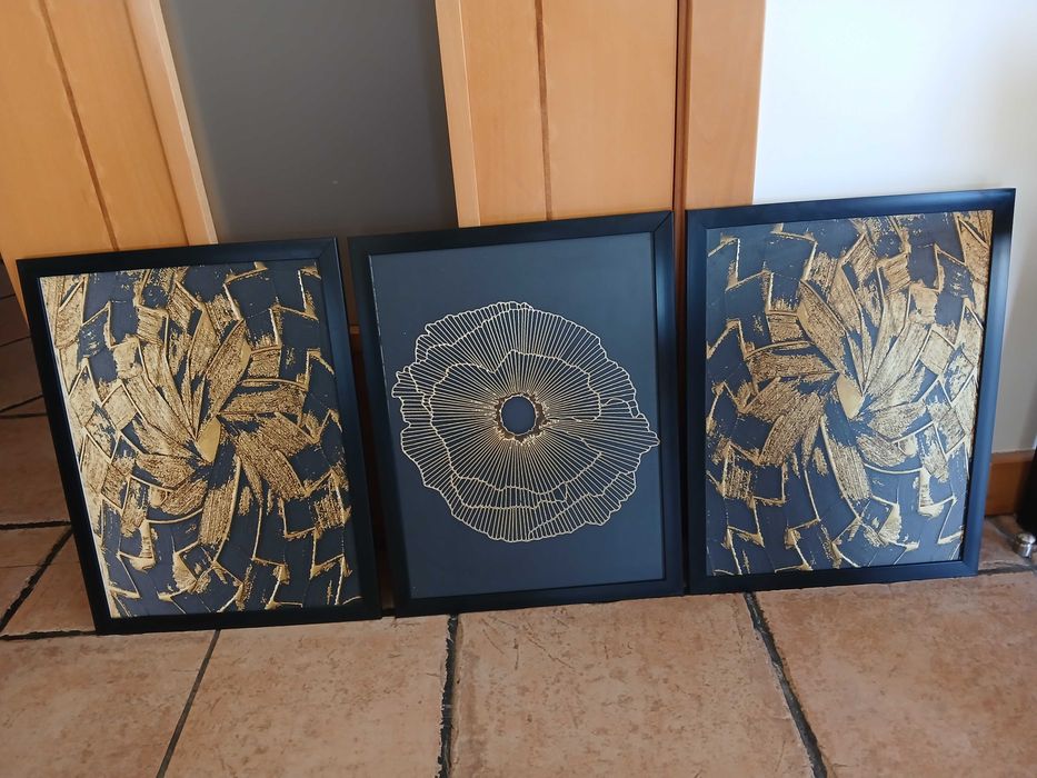 Conjunto de 3 quadros modernos