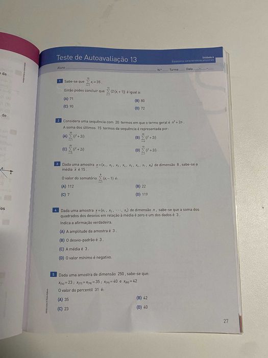 Novo Espaço Matemática 10º, caderno aluno, muito bom estado