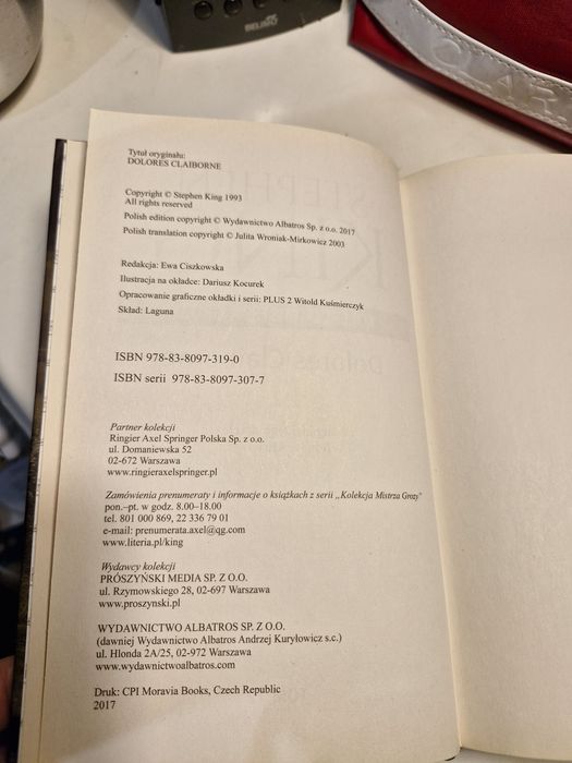 Stephen King książka Dolores Claiborne thriller