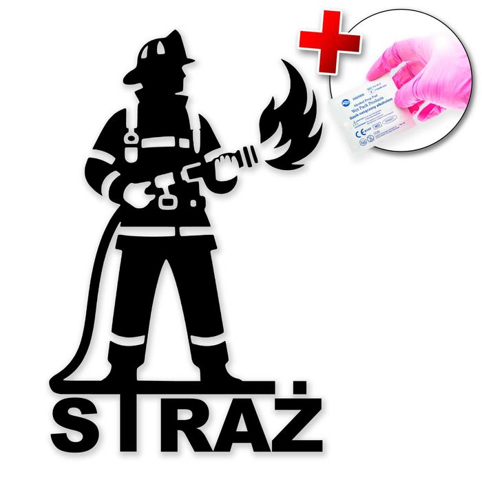 Naklejka STRAŻ POŻARNA - 14x9cm - na telefon, laptop, samochód