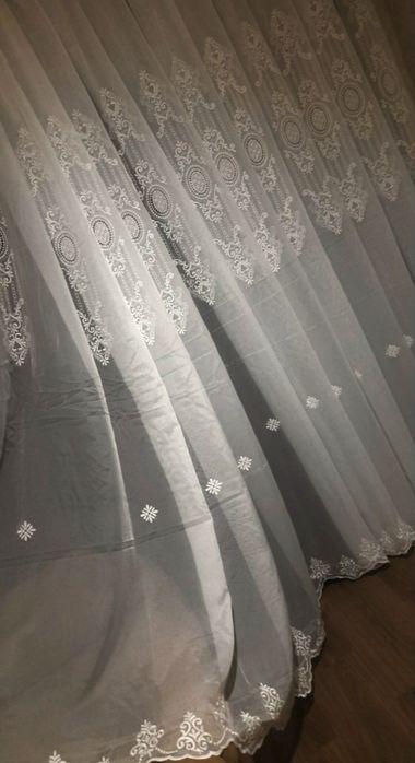 Тюль фатин с королевской вышевкой 5м, 5.5м, 8м, 11.5м, шифон в короны