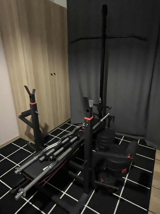 silownia domowa z wyciagiem + modlitewnik 105 kg obciazenia