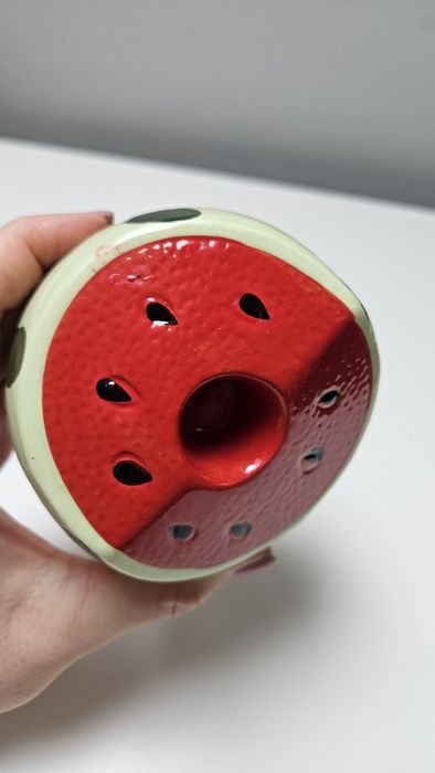 Świecznik stołowy ceramiczny owocowy arbuz
