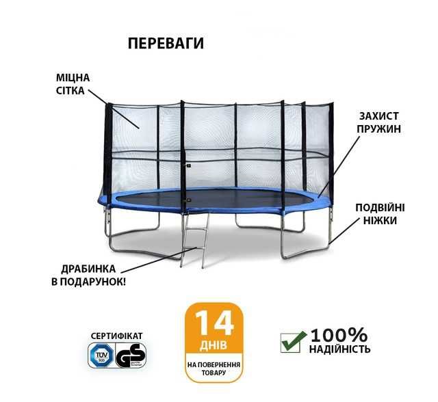 БЕЗ ПРЕДОПЛАТ батут Польща всі розміри склад дешевше пружини сітка