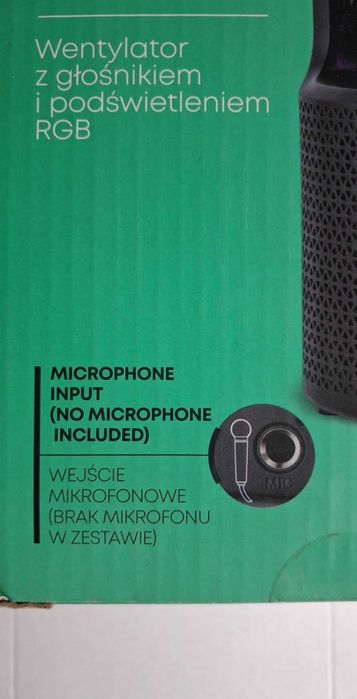 Hoffen Wentylator z Głośnikiem Bluetooth Podświetlenie RGB Radio FM