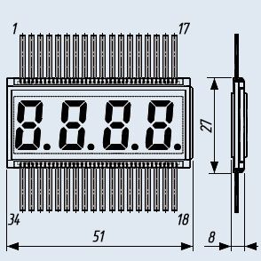 Wyświetlacz IZC 5-4/8 do  dozimetru  Pripiec Polaron Bella Sosna  RKSB