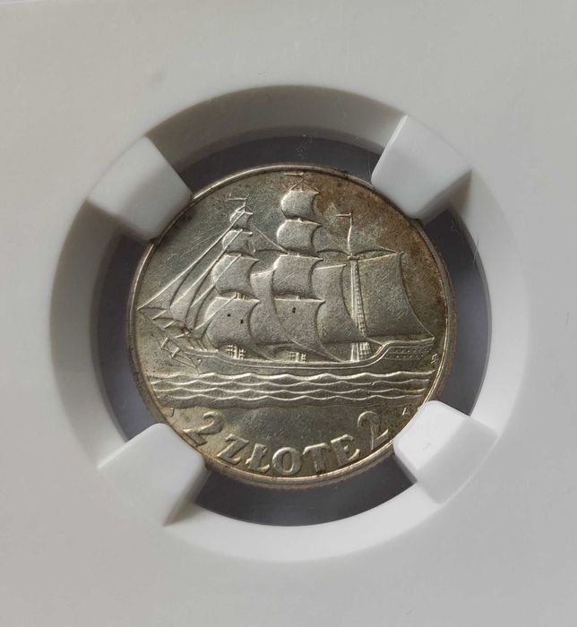 2 złote 1936 Żaglowiec NGC MS62