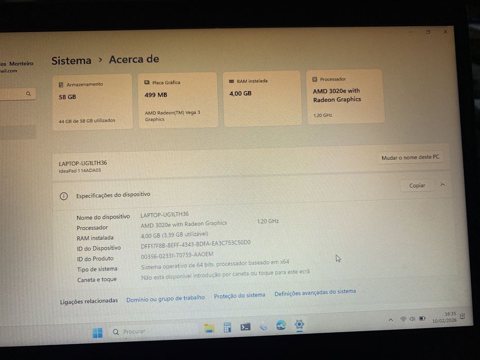 NOVO 2021 portátil Lenovo IdeaPad 1 14ADA05 asus toshiba