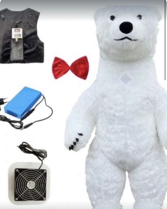 Fato de Mascote Urso Polar Insuflavel