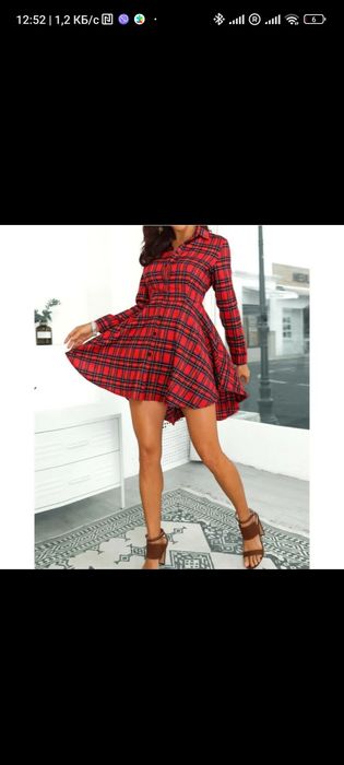 Клетчатое платье. Look New yeah