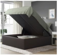Cama com arrumacao + cabeceira, ikea tjälle