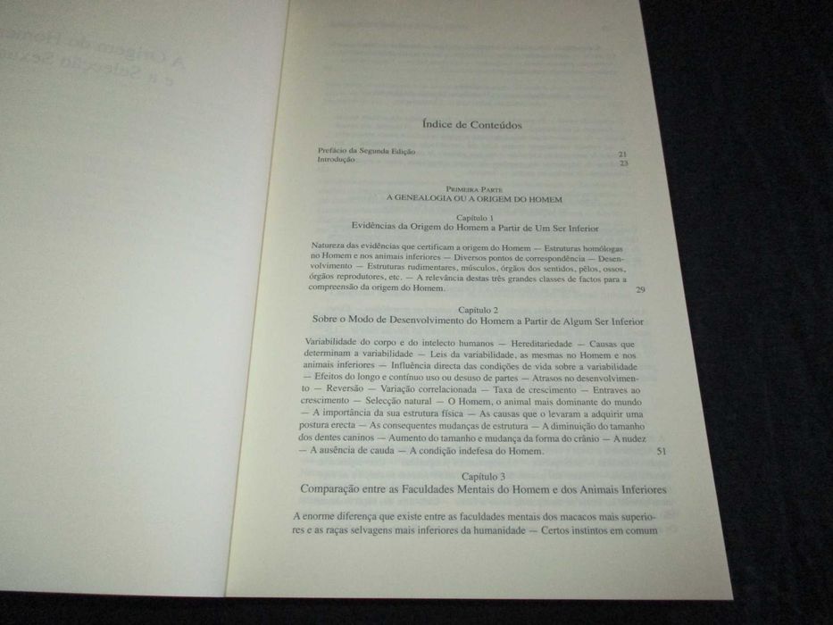 Livro A Origem do Homem e a Selecção Sexual Charles Darwin