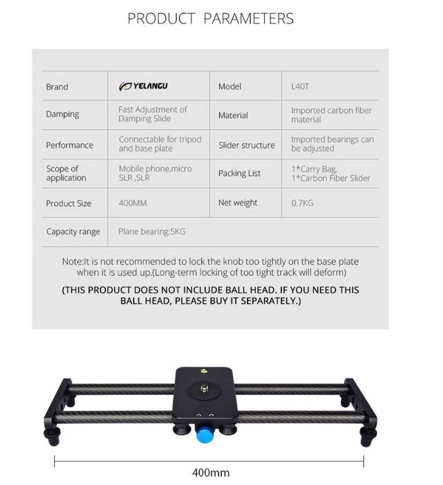 Estabilizador de Câmera YELANGU (40cm) – Suavidade Profissional|NOIVO