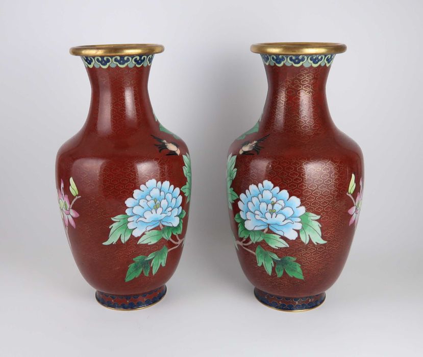 Par de jarras em cloisonné China - 23.5 cm (ref 2)