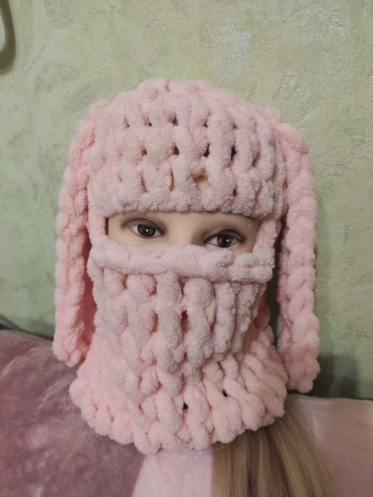 Балаклава, теплая шапка, шапка детская, ручная работа, Puffy
