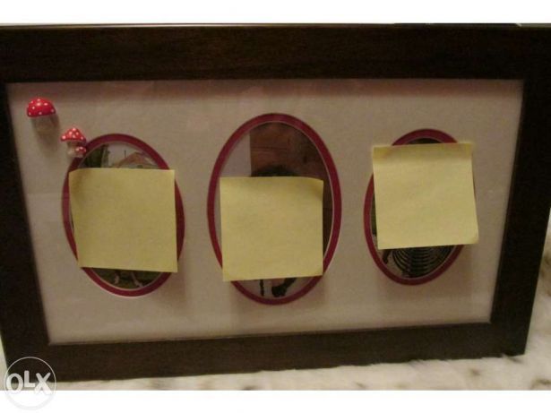 Moldura madeira para 3 fotografias