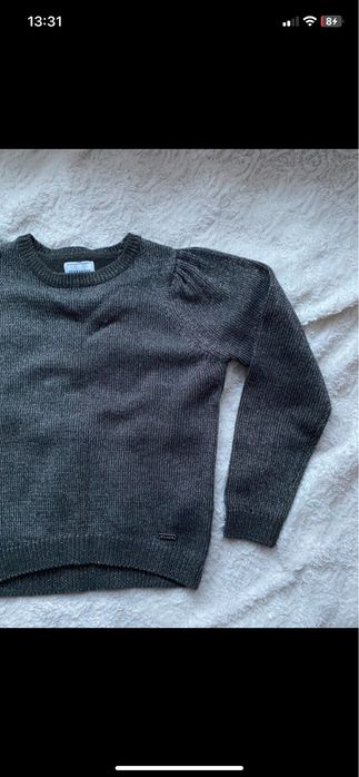 Sweter sweterek szary elegancki Terranova knitwear 128/134 cm 8/9 lat